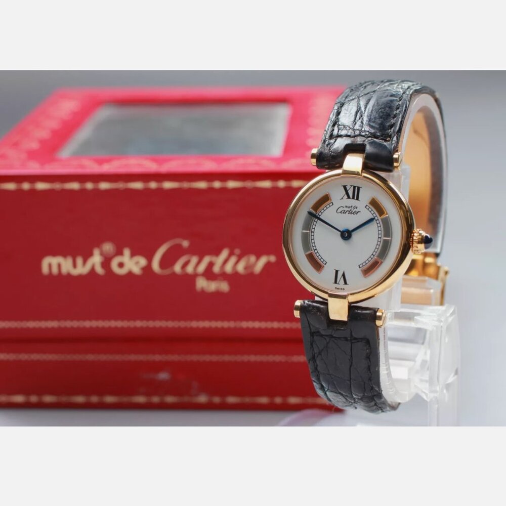 Cartier Must de Gold White Face Womens Watch